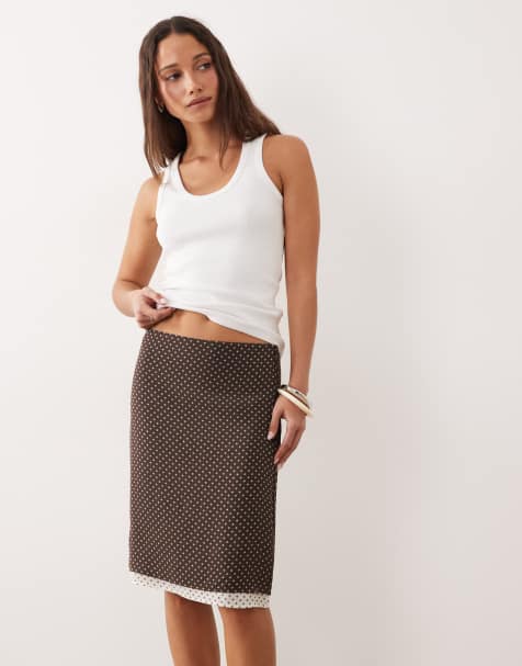 & Other Stories - Gonna al ginocchio marrone a pois - view 1