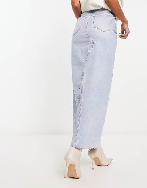 & Other Stories - Gonna al polpaccio in denim blu con spacco, 2 di 4
