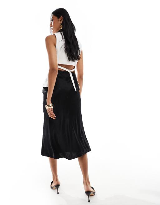 Other Stories Gonna midi sottoveste in raso nero