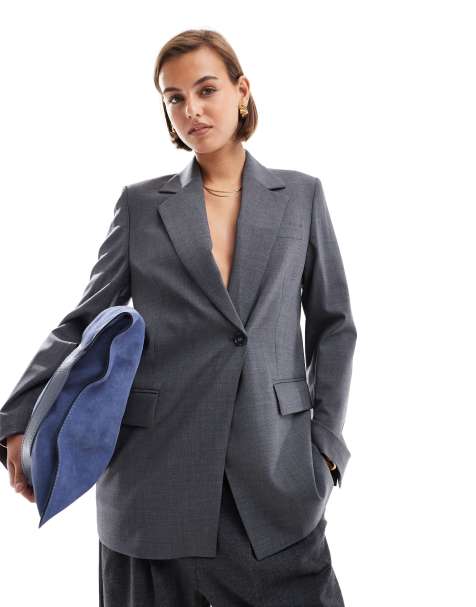 & Other Stories - Grå enkeltradet blazer i uldblanding - view 1