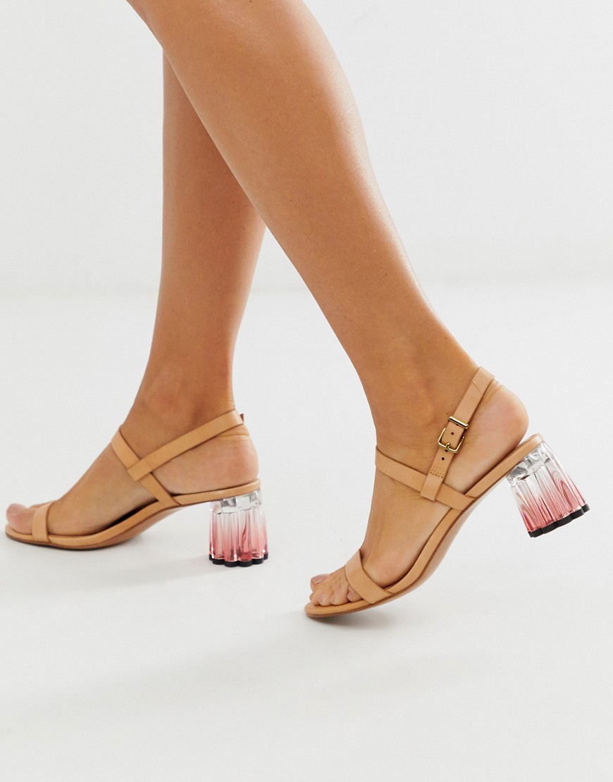 & Other Stories gradient acrylic heeled sandals in beige-Brown