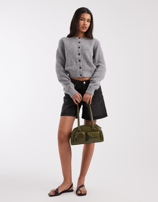 & Other Stories - Gråmeleret slim-cardigan i uld- og bomuldsblanding , 2 af 4