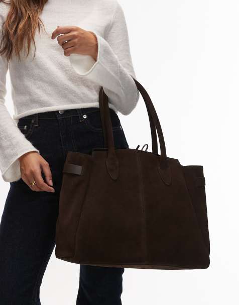 & Other Stories - Grand sac cabas porté épaule en daim - Marron - view 1