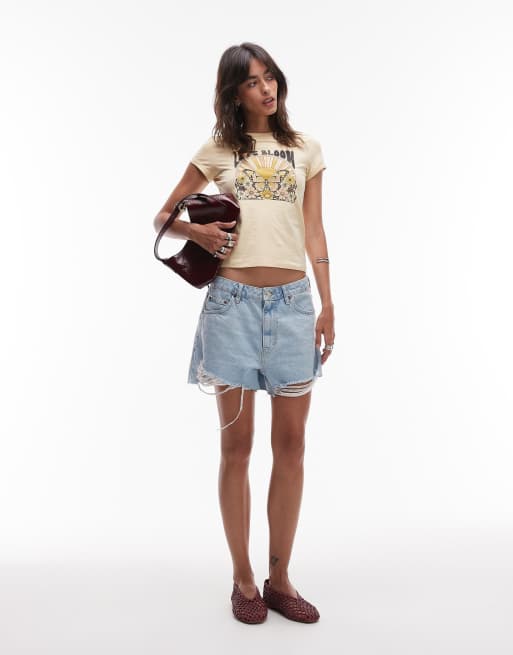 & Other Stories graphic cap sleeve t-shirt in buttermilk yellow, 2 of 4