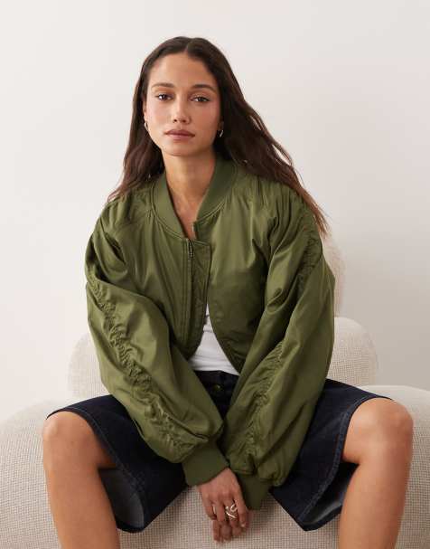 & Other Stories - Grøn bomber-jakke i let nylon - view 1
