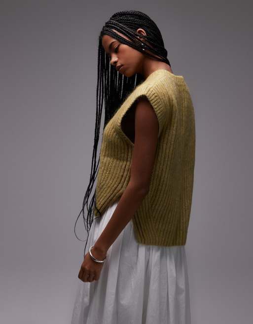 & Other Stories - Grøn strikket vest i superblød mohair-blanding, 4 af 4