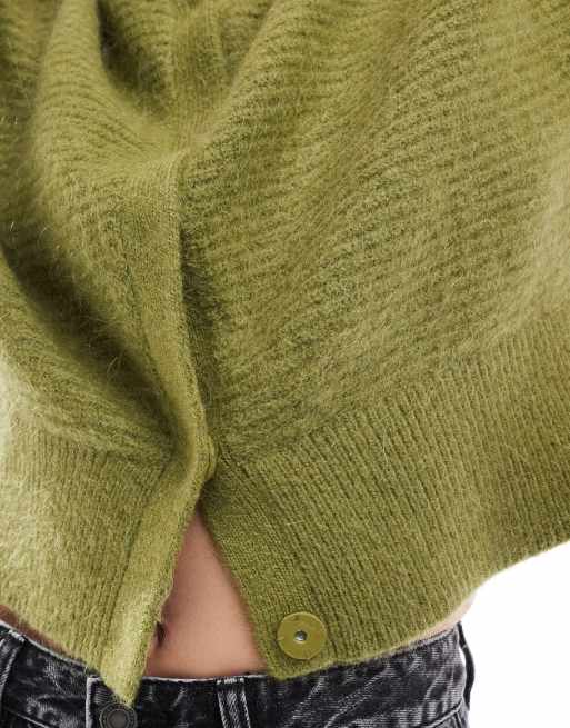 & Other Stories – Grön, fluffigt stickad kofta i mohair- och yllemix, 4 av 4