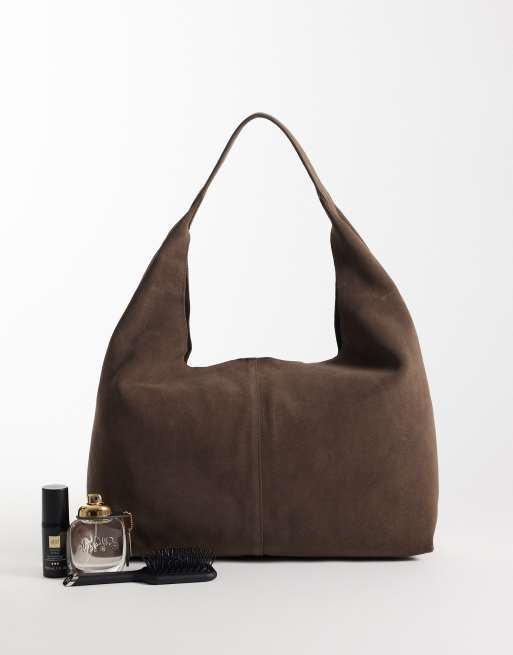 & Other Stories - Grote tote tas van echt suède in donker chocoladebruin, 2 van 4
