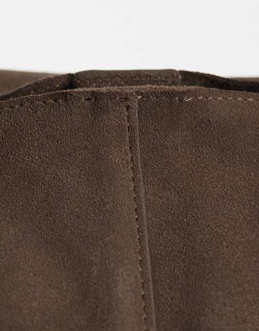 & Other Stories - Grote tote tas van echt suède in donker chocoladebruin, 3 van 4