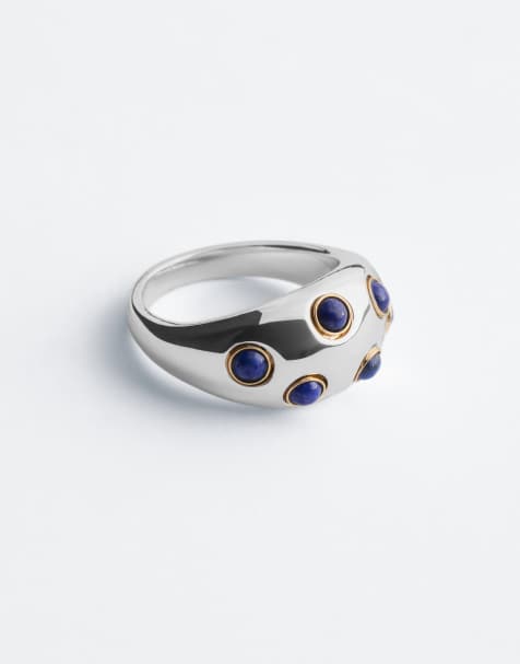 & Other Stories grov ring med turkosa prickar i silver - view 1
