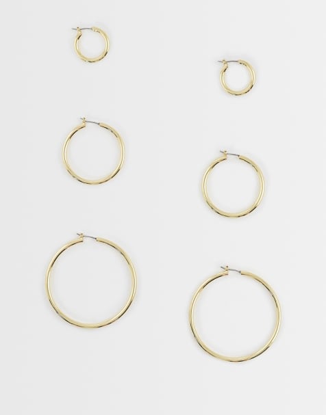 & Other Stories – Guldfärgade creoler i blandade storlekar, 3-pack - view 1