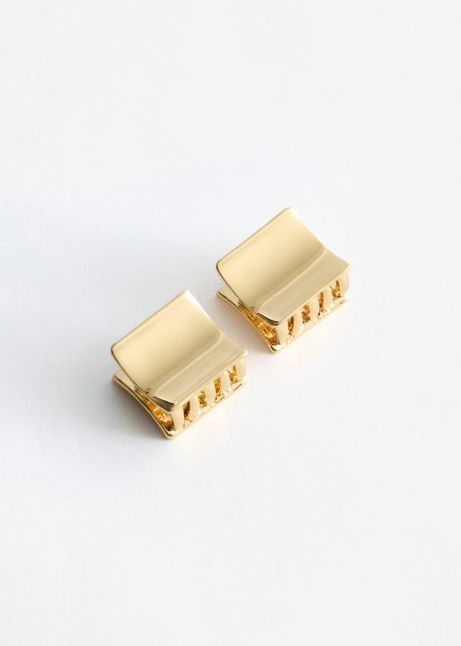 & Other Stories – Guldfärgade klämmor i metall, 2-pack, 2 av 3