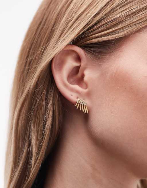 & Other Stories – Guldfärgade, vingformade stiftörhängen i mässing med strass