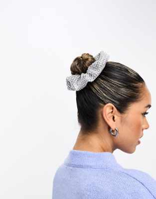 & Other Stories - Haargummi-Scrunchie in Silberfarben mit Strassbesatz-Schwarz