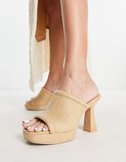 & Other Stories - Hakken met plateauzool van stro in beige, 4 van 4