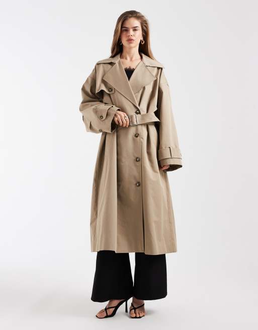 & Other Stories - Halflange trenchcoat van katoen in beige, 2 van 4