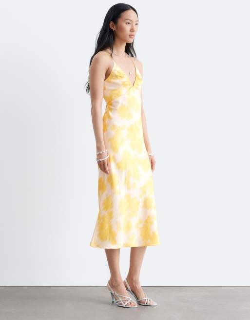 & Other Stories halterneck midi dress in yellow floral, 4 of 4