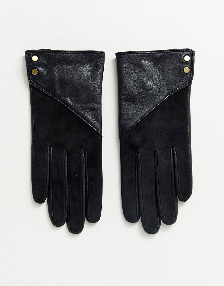 & Other Stories - Handschoenen met leer en suède in zwart