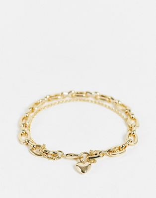 & Other Stories heart chain bracelet in gold | ASOS