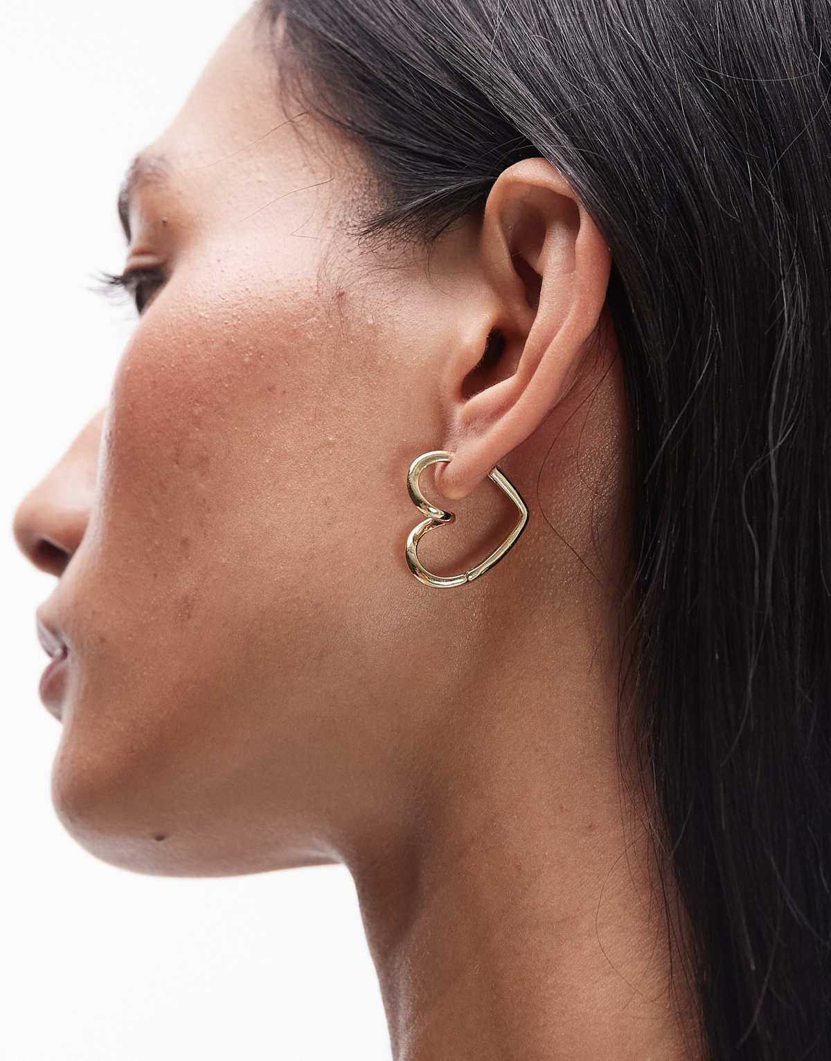 & Other Stories heart hoop earrings in gold