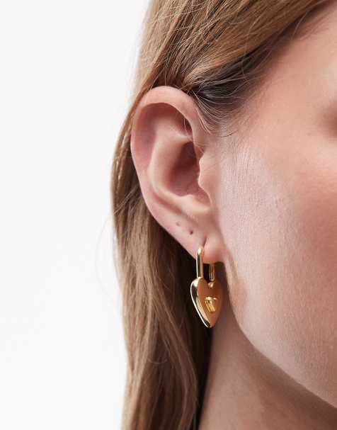 & Other Stories heart locket earrings in gold tone - view 1