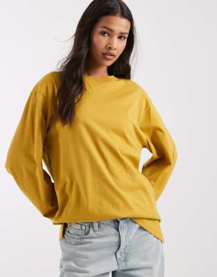 & Other Stories Heavy Weight Oversized Wide Sleeve Long Sleeve T-shirt In Yellow
