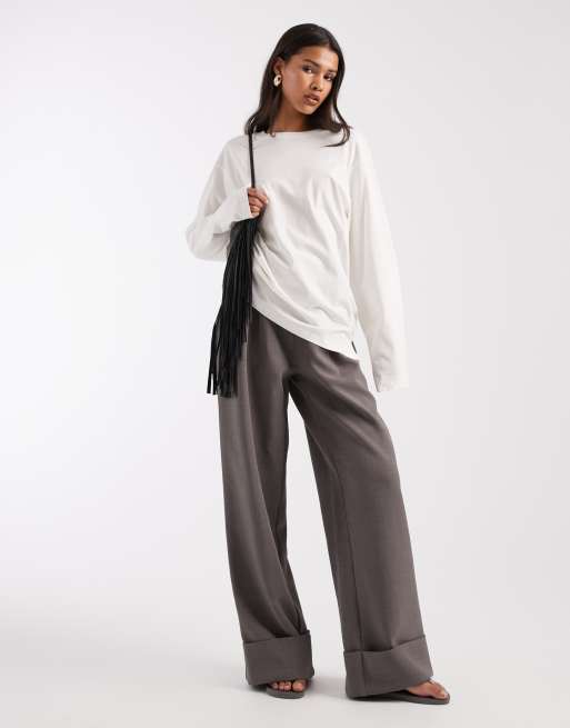 & Other Stories heavy weight oversized wide sleeve long sleeve t-shirt in white, 2 of 4