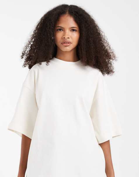 & Other Stories heavyweight oversized dropped shoulders t-shirt in white - view 1