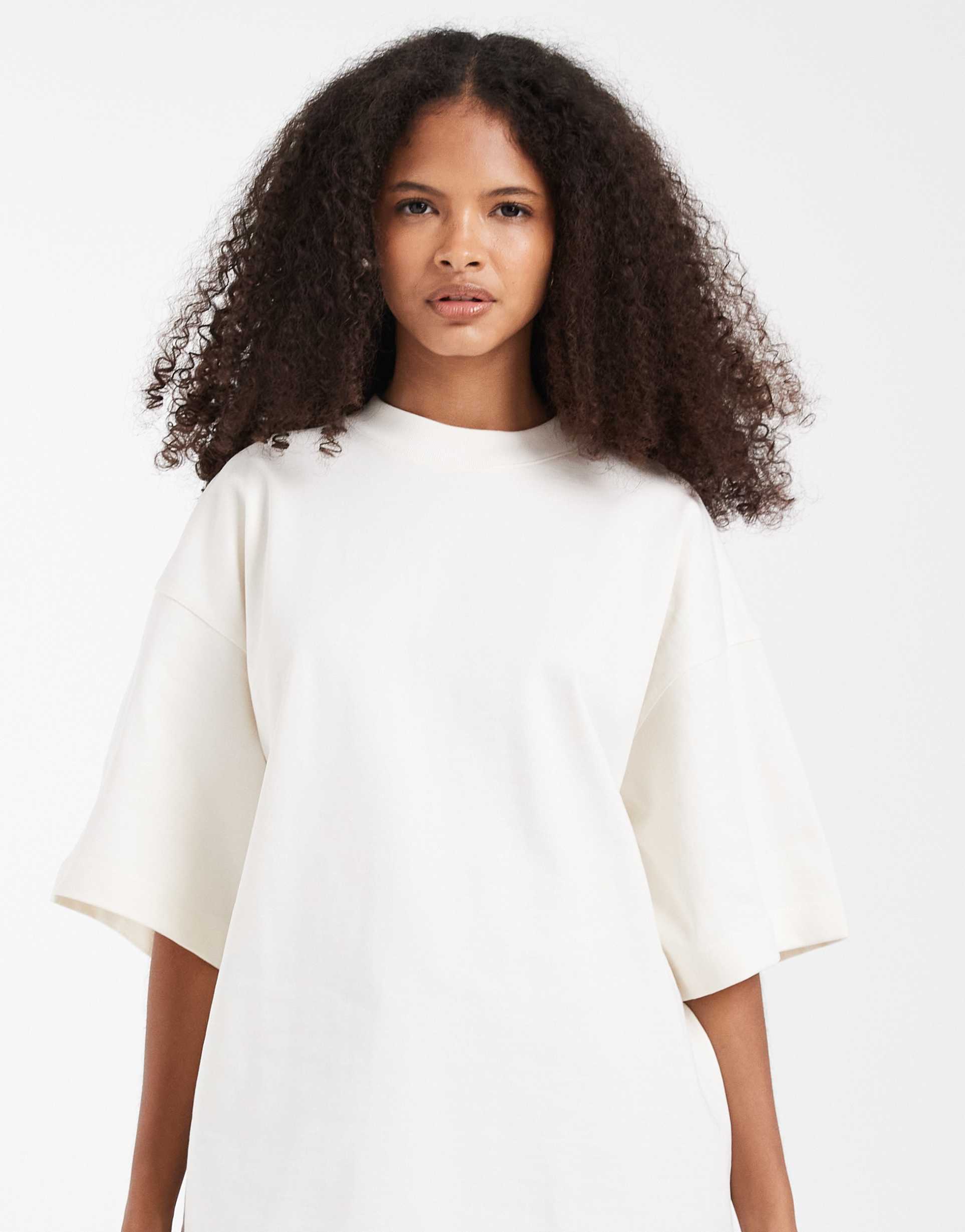& other stories heavyweight oversized dropped shoulders t-shirt in white
