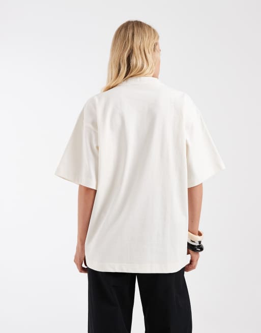 & Other Stories heavyweight oversized dropped shoulders t-shirt in white, 2 of 4