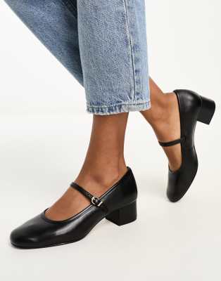 & Other Stories heeled ballerina pumps in black