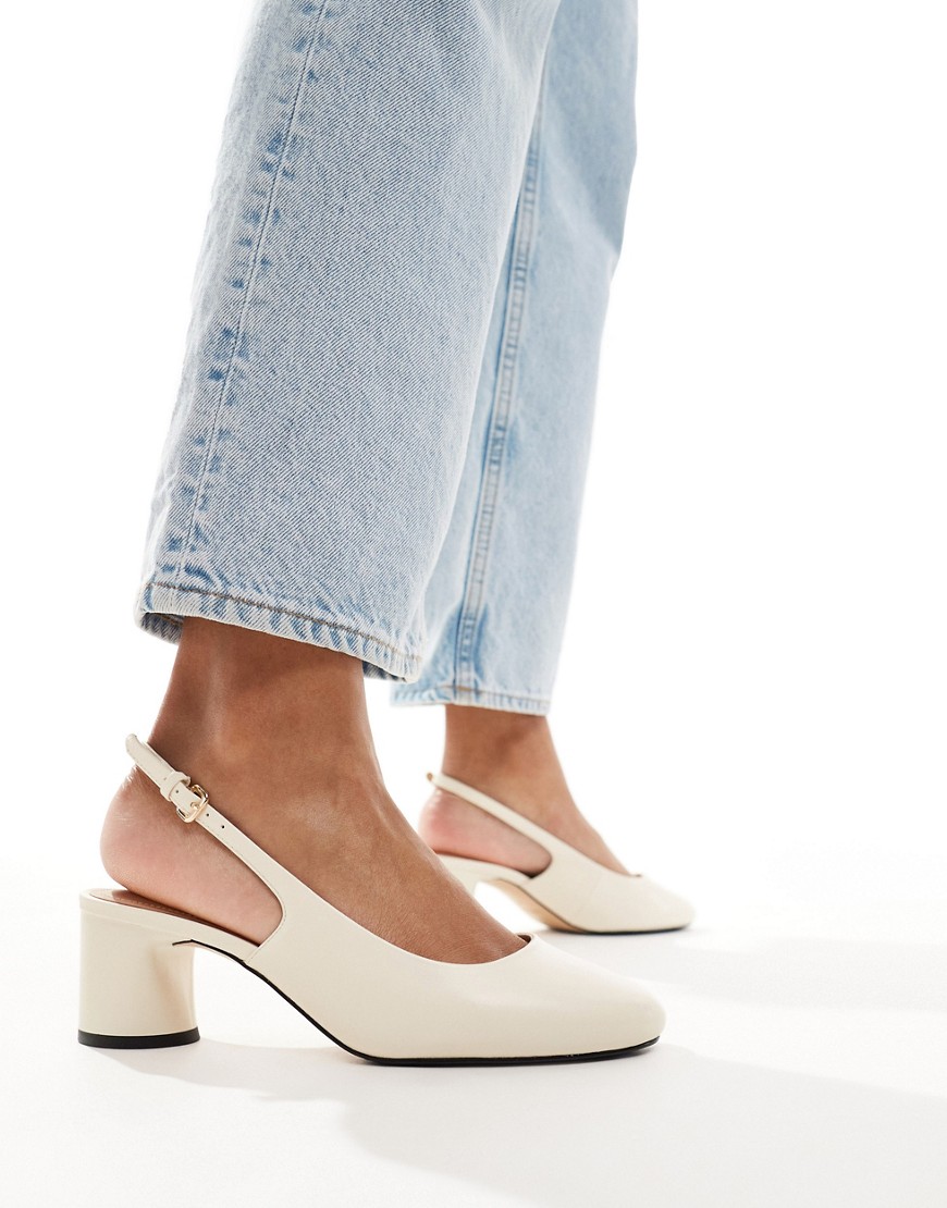 & Other Stories heeled slingback mary jane pumps in white