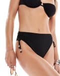 [Other Stories] & Other Stories high leg bikini bottoms with faux pearls in black 34 Black