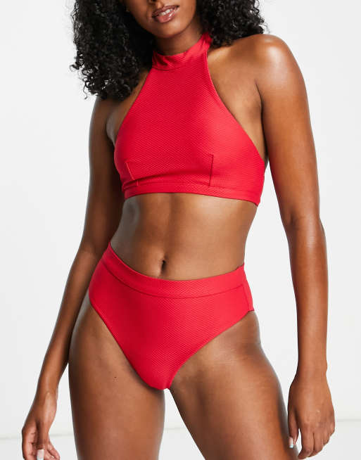 High neck bikini on sale with high waisted bottoms