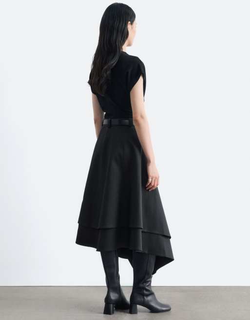 & Other Stories high neck draped ruched top in black, 4 of 4
