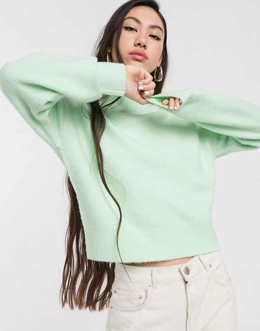 & Other Stories high neck jumper in pastel green