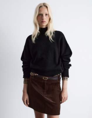 & Other Stories & Other Stories high neck relaxed knitted sweater in black