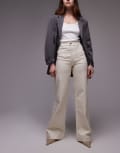 [Other Stories] & Other Stories high rise flared jeans with patch pockets in ecru-White 34 Ecru