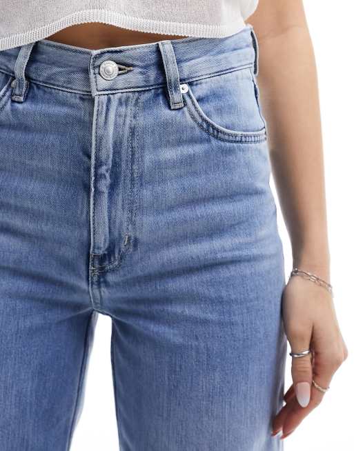 & Other Stories high rise straight leg jeans in light blue