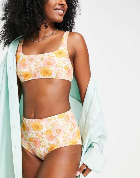 & Other Stories high waist bikini bottoms in 70s floral print - view 1