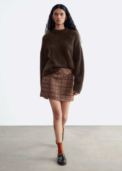 & Other Stories High-Waist-Minirock in braun kariert, 4 von 5