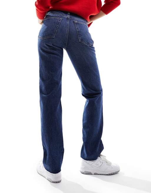 & Other Stories high waist slim leg jeans in dark blue, 3 of 5