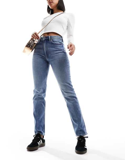 & Other Stories high waist slim leg jeans in river blue - view 1