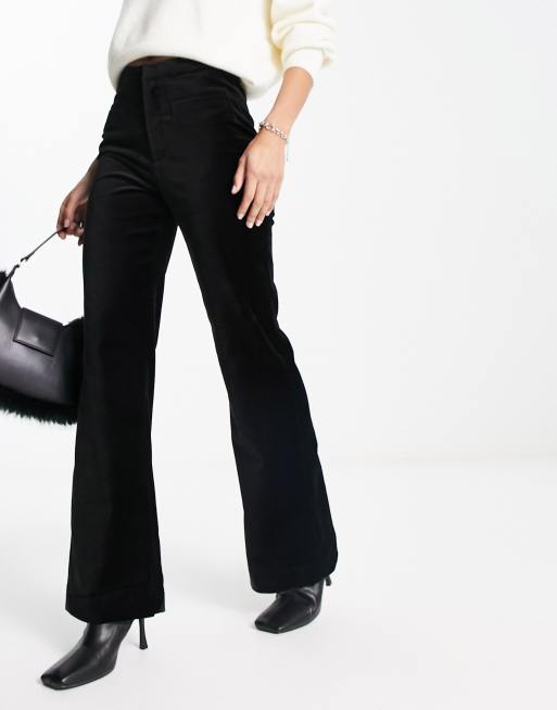 Polo Ralph Lauren Cotton Velvet Flared Pants in Black