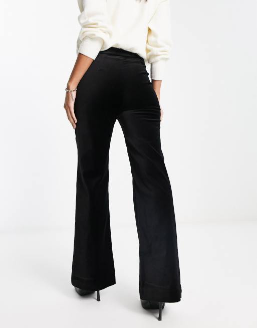  Other Stories high waist velvet flared trousers in black