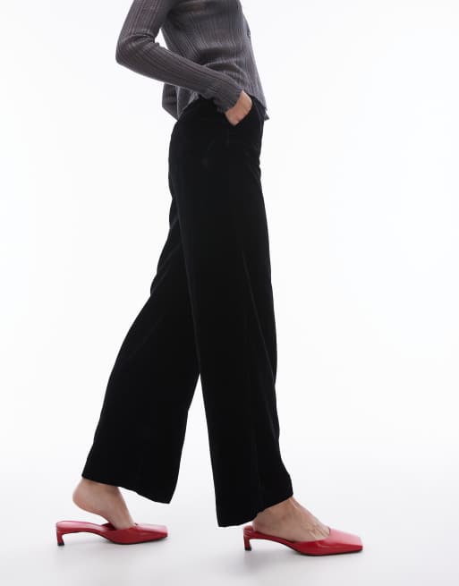 & Other Stories high waist velvet pants in black, 2 of 5