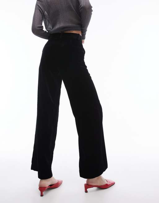 & Other Stories high waist velvet pants in black, 4 of 5