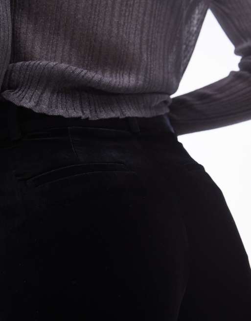 & Other Stories high waist velvet pants in black, 5 of 5