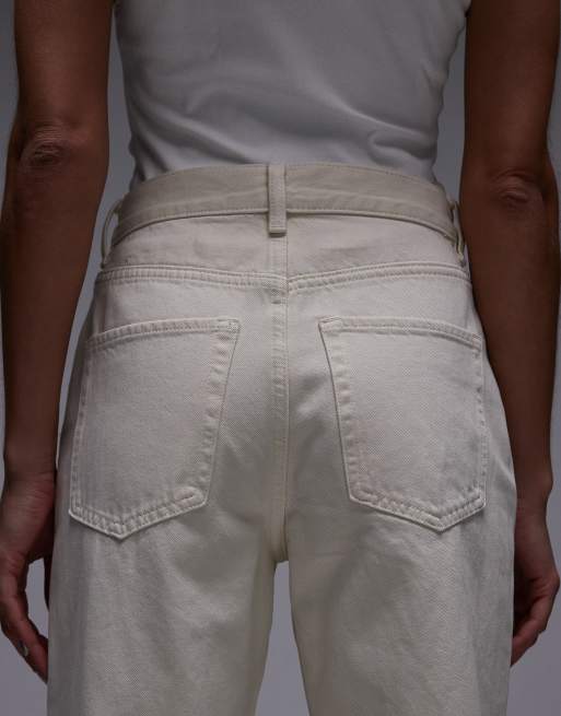 & Other Stories high waist wide leg jeans in ecru, 4 of 5