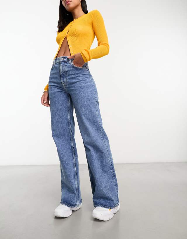 & Other Stories - high waist wide leg jeans in love blue